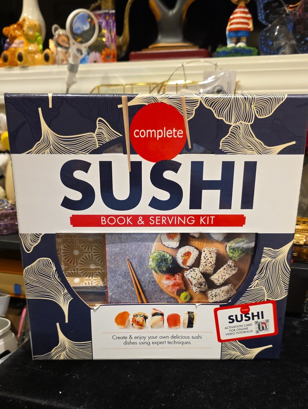Complete Sushi Book & Serving Kit - Navy and White